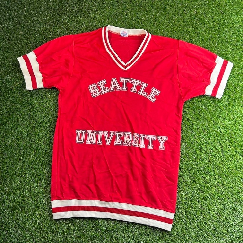 Vintage Russell Athletic Seattle University Football Jersey Red USA Made Medium